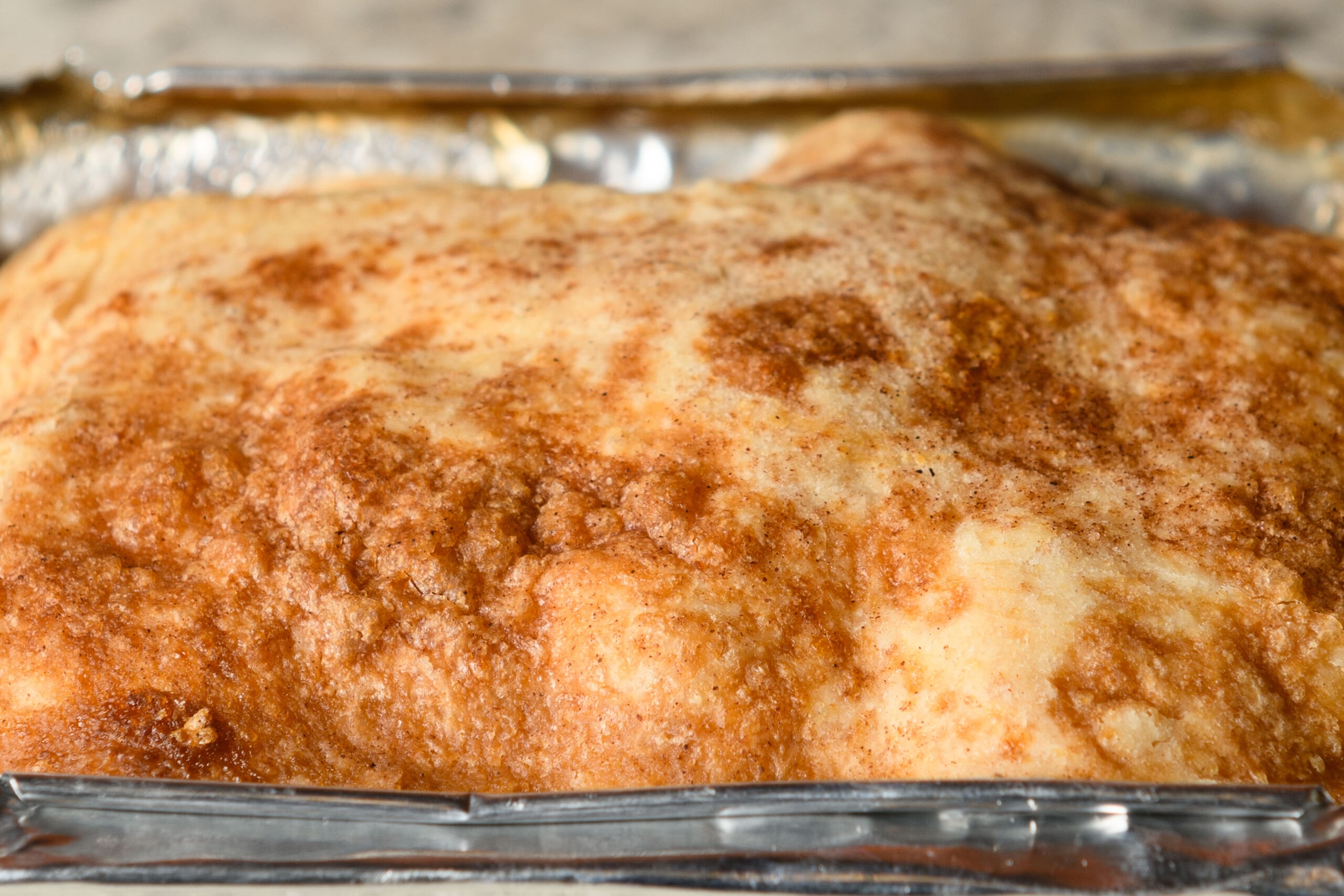 Fresh-baked cobbler from Cobbler World — golden crust close-up