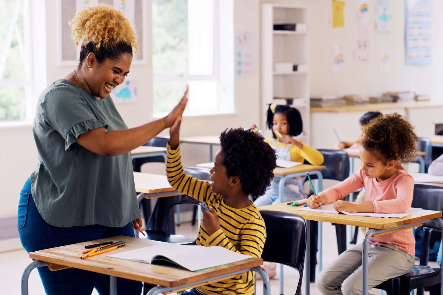 Black teacher leading a classroom lesson