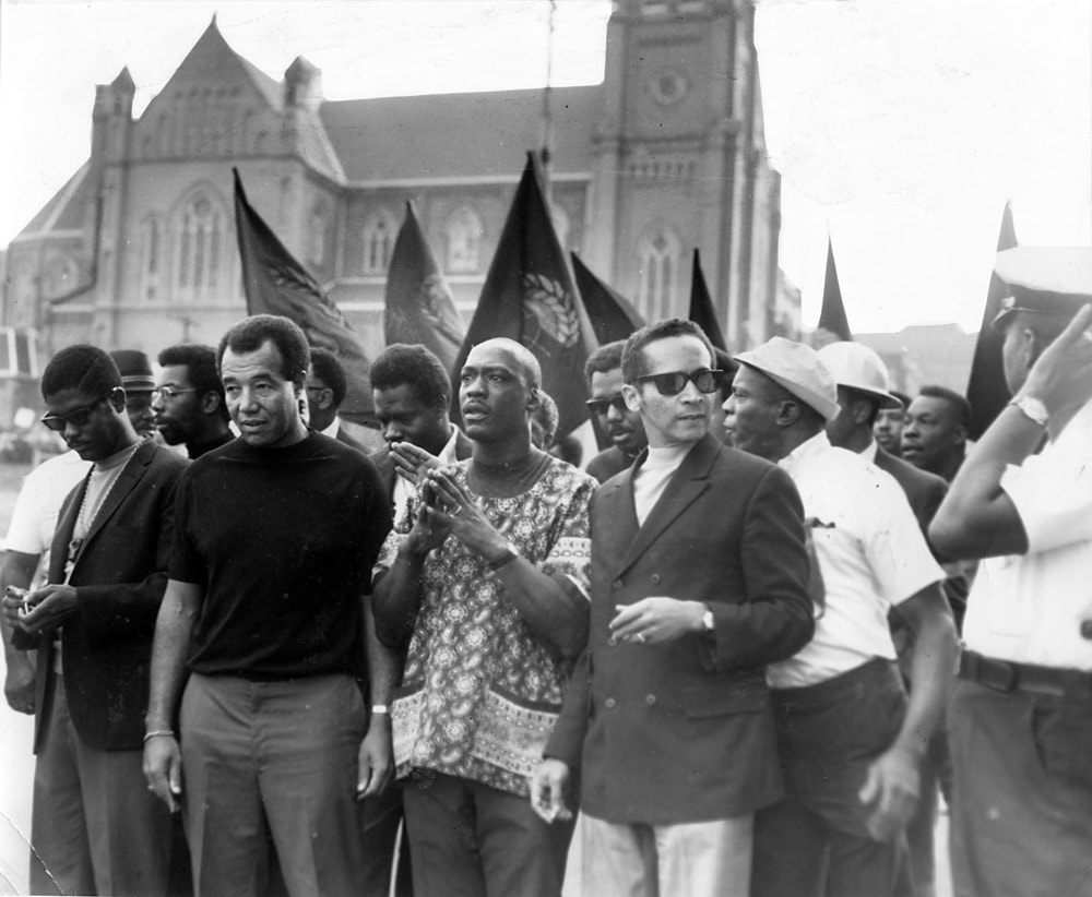 Nate Smith and activists at a Pittsburgh construction protest, 1976