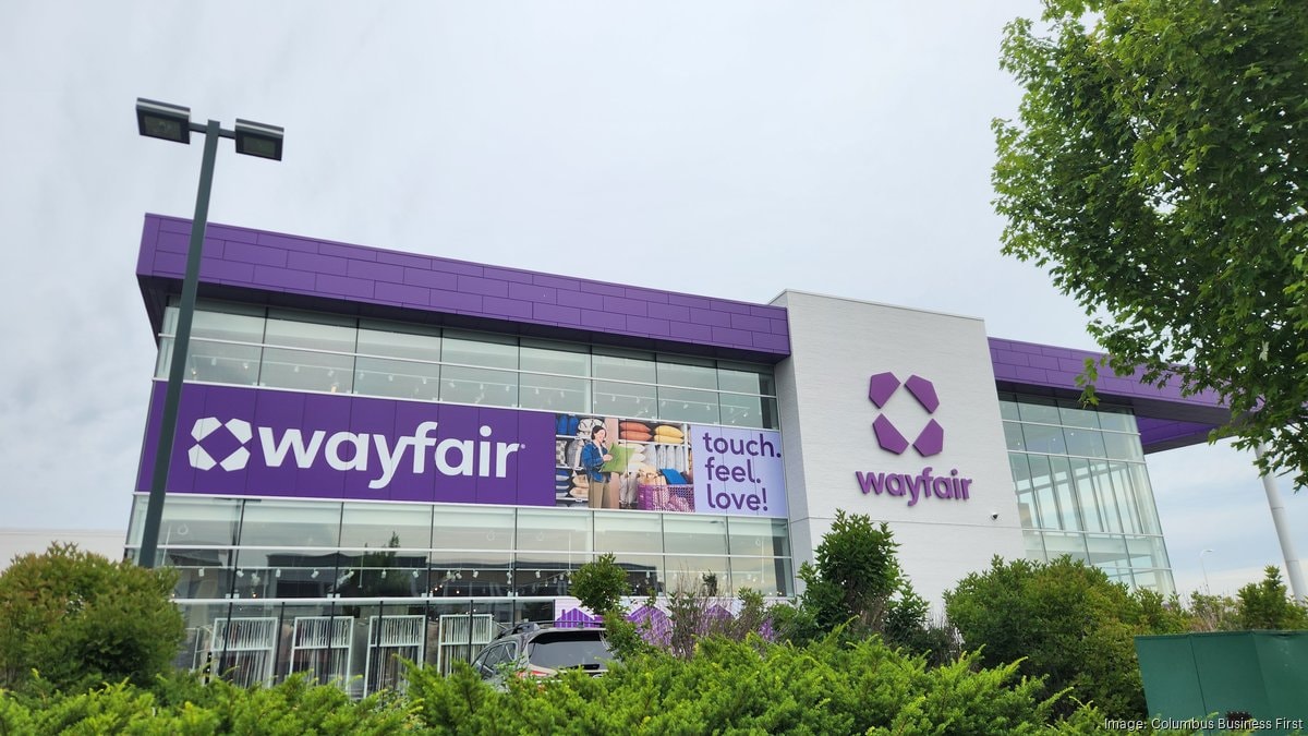 Wayfair retail store exterior with purple branding — coming to Pittsburgh's North Hills